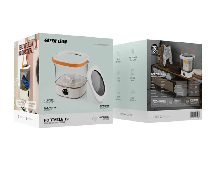 ماشین لباسشویی پرتابل گرین مدل GNMIWASH12L ظرفیت ۱۲ لیتر