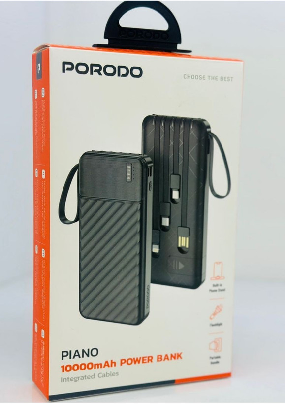 پاوربانک 10000 هزار 10 وات پیانو پرودو مدل Porodo Piano 10000mAh 10w PDPBJ33BK