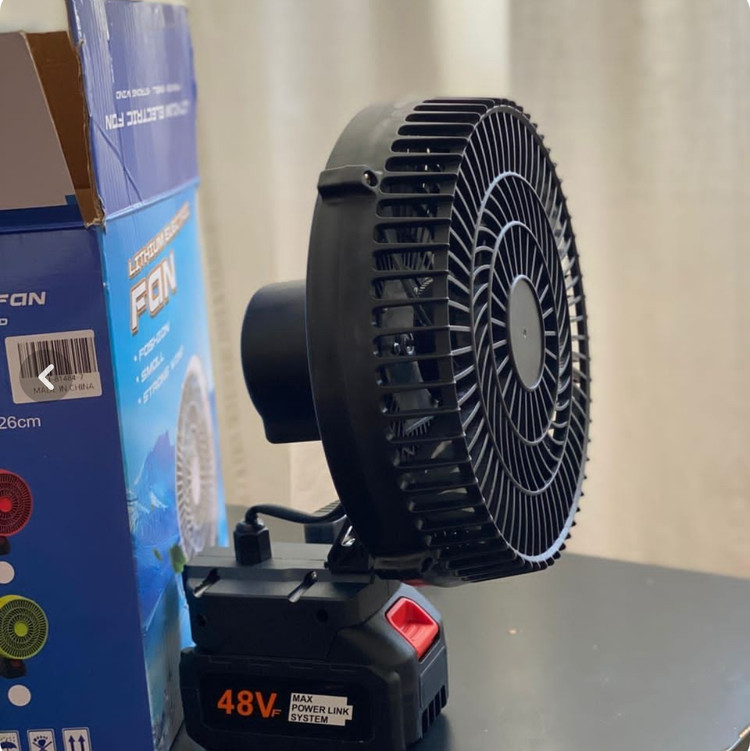 پنکه شارژی توربو ۴۸ ولت مدل FAN LITHIUM 3PIN موتور براشلس