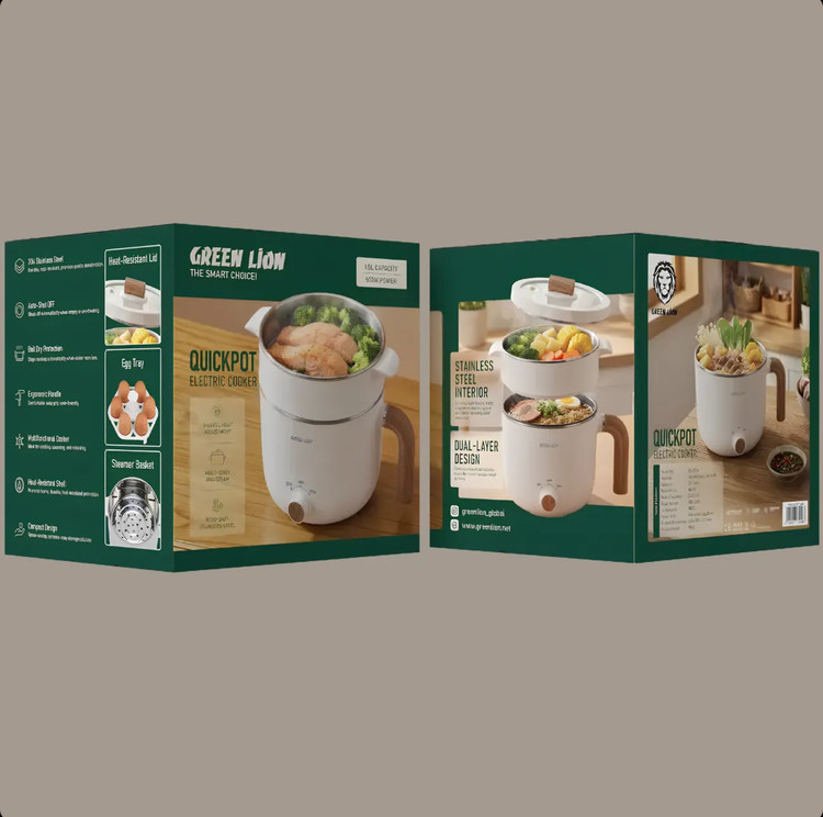 قابلمه برقی چندکاره گرین لاین Green Lion مدل GL-EC34 ظرفیت 1.5 لیتر