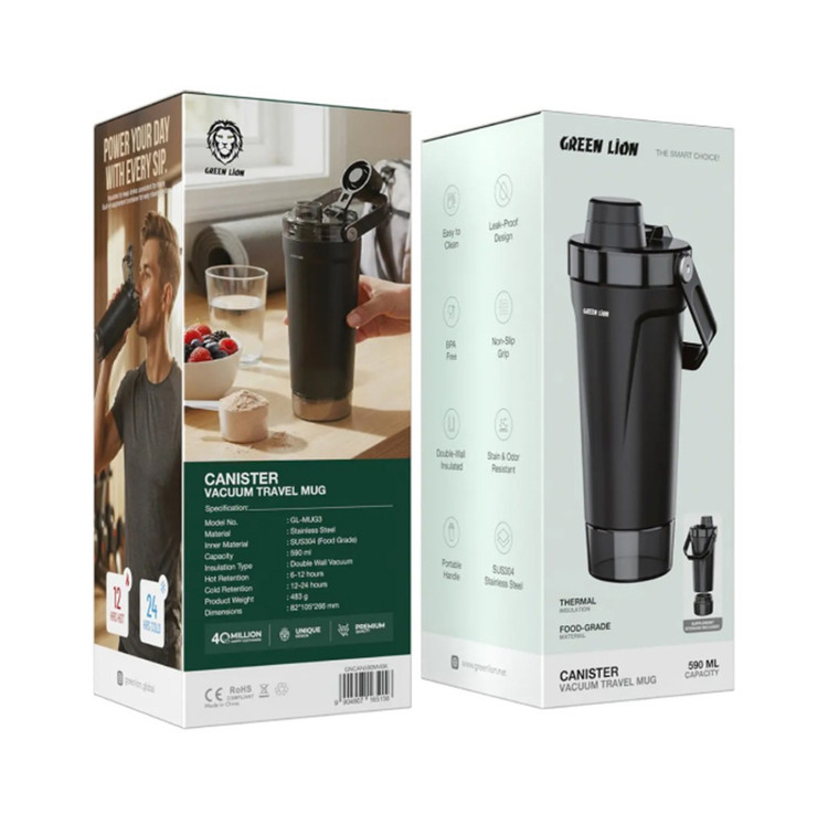 ماگ وکیوم گرین لاین مدل Canister Green Lion Canister Vacuum Tumbler GNCAN590MV