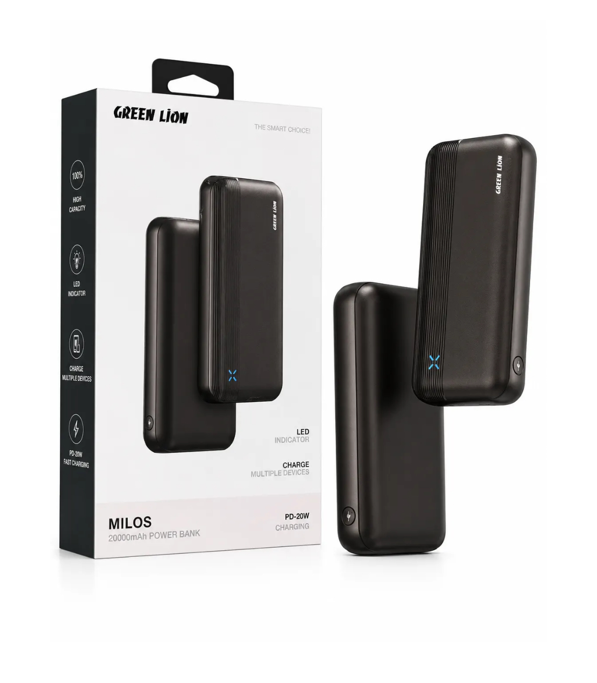 پاوربانک گرین لاین Green Lion Milos 20000mAh Powerbank