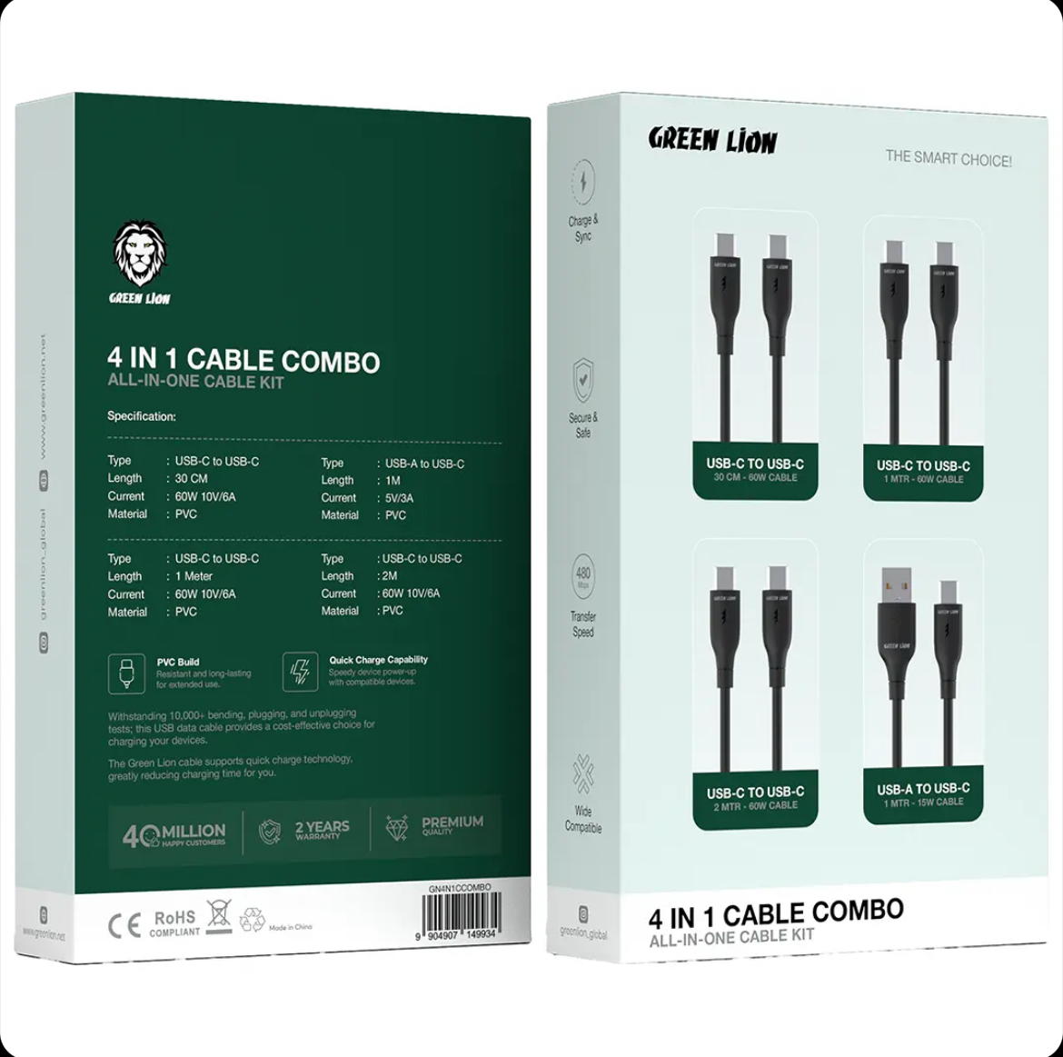 کابل شارژر 4 عددی گرین لاين